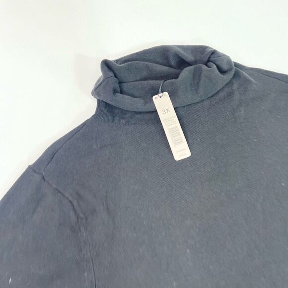Nic+Zoe Sweater Womens 3X Black Cotton Blend Long Sleeve Turtleneck NWT - Picture 3 of 10